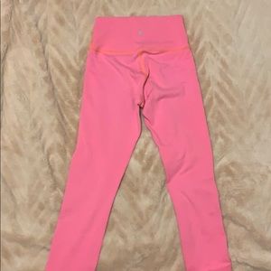 Pink/neon lululemon yoga pants